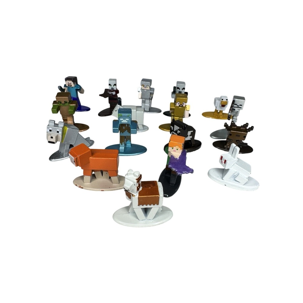 Lot of 19 Minecraft Jada‎ Mini Metalfigs (Playable Characters, Animals, Mobs)
